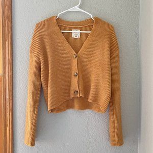 Billabong Yellow Ribbed Cardigan (Size: Small)